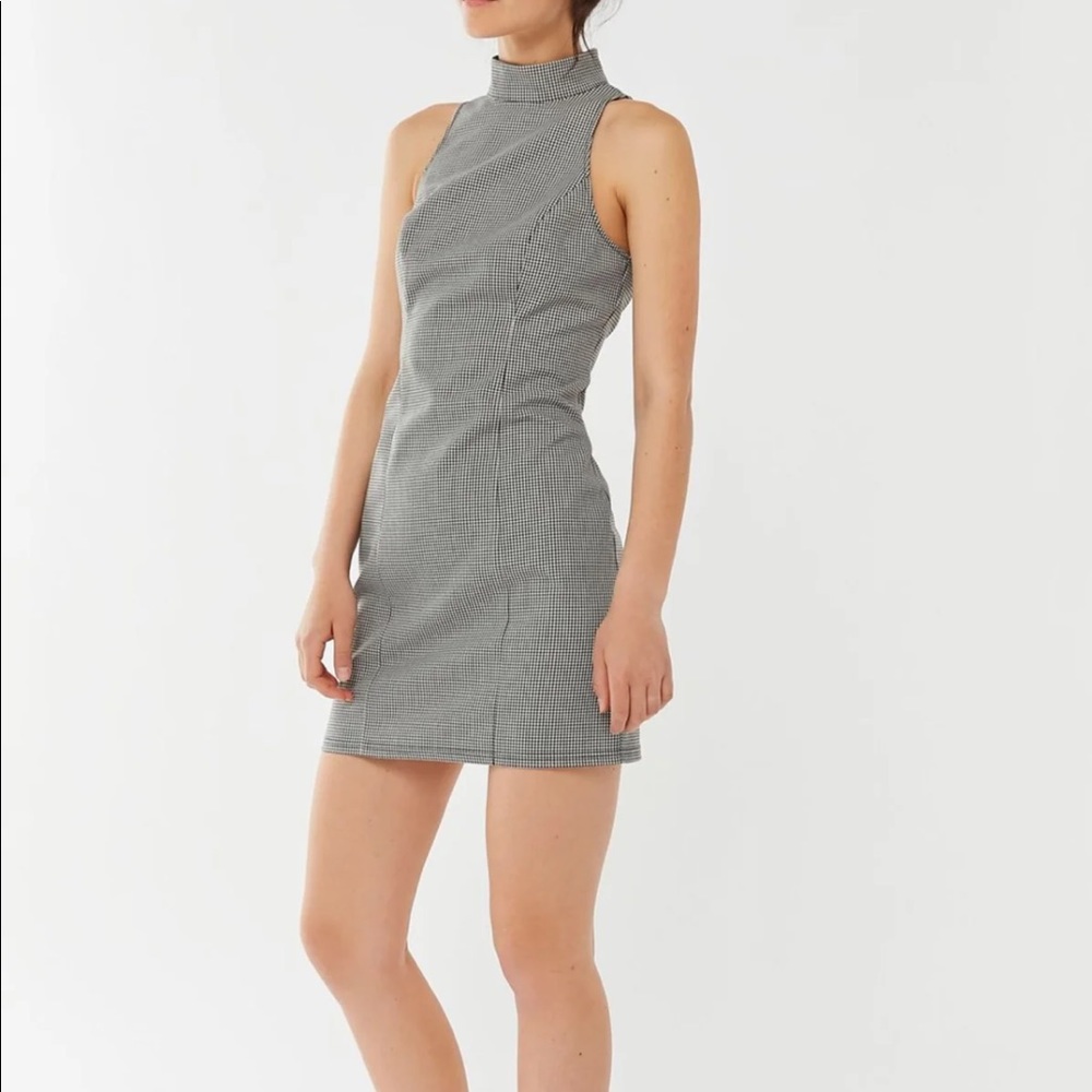 UO Annette Gingham Mock Neck Dress